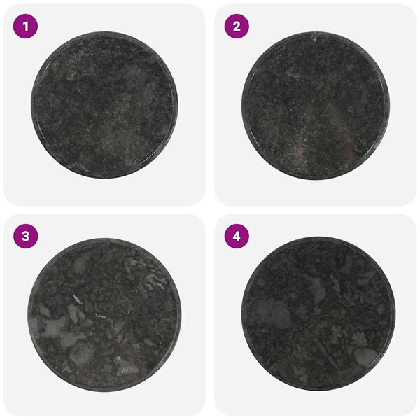 vidaXL Tablero para mesa m&aacute;rmol negro &Oslash;60x2,5 cm