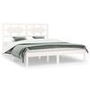 vidaXL Estructura de cama sin colch&oacute;n madera de pino blanca 140x200 cm
