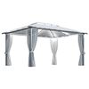 vidaXL Cenador con cortina y tira luces LED aluminio crema 400x300 cm