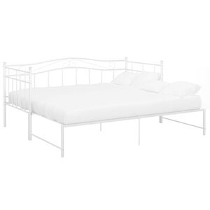 vidaXL Sof&aacute; cama extra&iacute;ble sin colch&oacute;n metal blanco 90x200cm