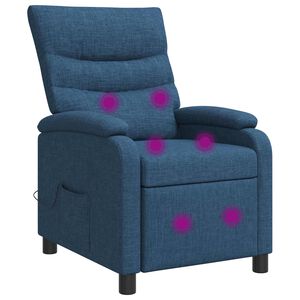 vidaXL Silla de masajes reclinable Azul Tela