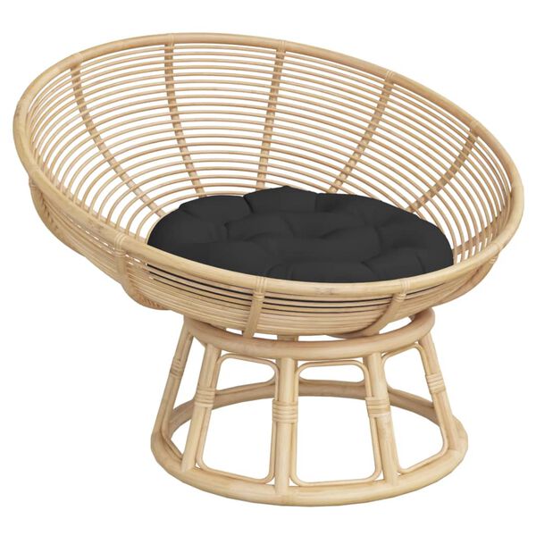 vidaXL Coj&iacute;n redondo tela Oxford negro &Oslash; 60x11 cm