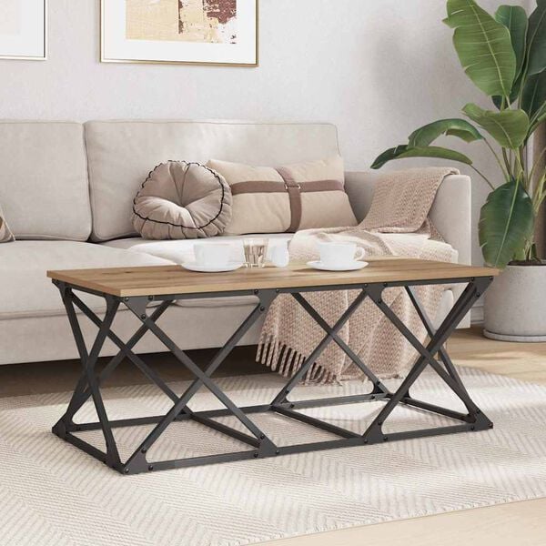 vidaXL Mesa de Caf&eacute; Roble artesanal 100 x 49 x 40 cm