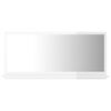 vidaXL Espejo de ba&ntilde;o madera contrachapada blanco brillo 80x10,5x37 cm