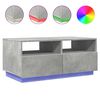vidaXL Mesa de centro con luces LED gris hormig&oacute;n 90x49x40 cm