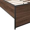 vidaXL Estructura cama madera ingenier&iacute;a metal marr&oacute;n roble 90x190 cm