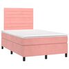 vidaXL Cama box spring con colch&oacute;n y LED terciopelo rosa 120x190 cm