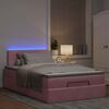 vidaXL Cama otomana con colch&oacute;n y LED terciopelo rosa 120x190cm