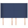 vidaXL Cabecero con orejas de tela azul 147x16x118/128 cm