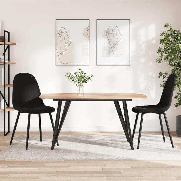 vidaXL Sillas de comedor 2 unidades terciopelo negro