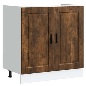 vidaXL Mueble bajo fregadero&nbsp;Porto roble ahumado&nbsp;madera ingenier&iacute;a