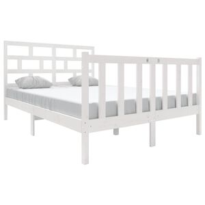 vidaXL Estructura de cama de madera maciza de pino blanco 140x190 cm