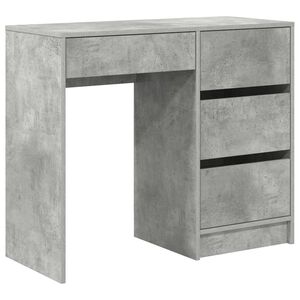 vidaXL Escritorio Gris Concreto Madera de ingenier&iacute;a 90 x 37.5 x 75 cm