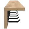 vidaXL Perchero de pared Roble artesanal 100 x 10,5 x 10,5 cm