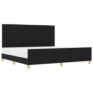 vidaXL Estructura de cama con cabecera Negro 200 x 200 cm tela