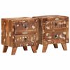 vidaXL Mesilla de noche 2 uds 40x32x46 cm madera maciza reciclada