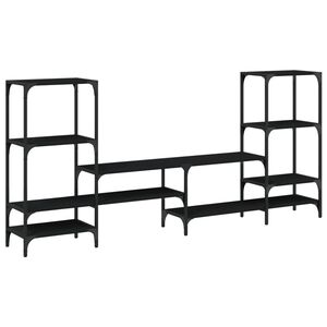vidaXL Mueble para TV madera de ingenier&iacute;a negro 206,5x28,5x95 cm