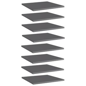 vidaXL Estante estanter&iacute;a 8 uds contrachapada gris brillo 40x40x1,5 cm