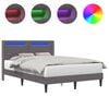 vidaXL Estructura de cama Gris 140 x 190 cm Cuero sint&eacute;tico