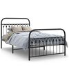 vidaXL Estructura cama sin colch&oacute;n con estribo metal negro 107x203 cm