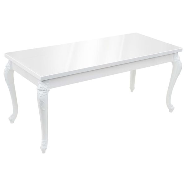 vidaXL Mesa de comedor blanco brillante 179x89x81 cm