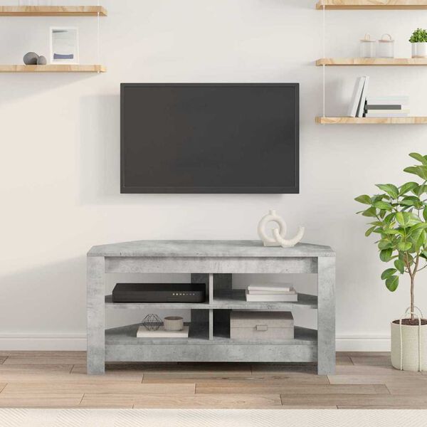 vidaXL MuebledeTVdeesquina Gris Concreto 102 x 40,5 x 45 cm