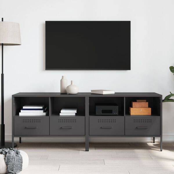 vidaXL Muebles para TV 2 unidades acero negro 68x39x50,5 cm