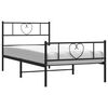 vidaXL Estructura cama sin colch&oacute;n con estribo metal negro 90x200 cm