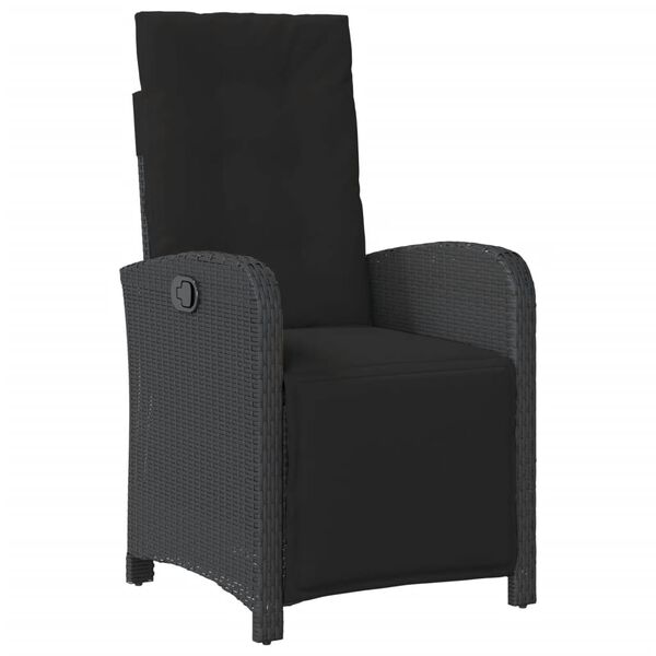 vidaXL Set de muebles jard&iacute;n 5 pzas con cojines rat&aacute;n sint&eacute;tico negro