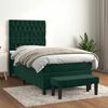 vidaXL Cama box spring con colch&oacute;n terciopelo verde oscuro 100x200 cm