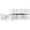 vidaXL Jaula para mascotas de 44 paneles puerta acero negro 175x105x70 cm