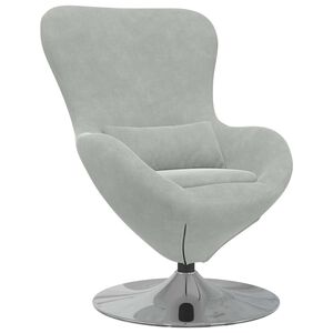 vidaXL Sill&oacute;n huevo Gris Claro 63 x 73 x 90 cm Terciopelo