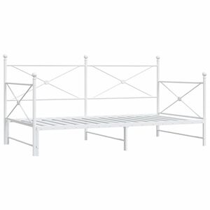 vidaXL Div&aacute;n con nido sin colch&oacute;n blanco 100x190 cm acero