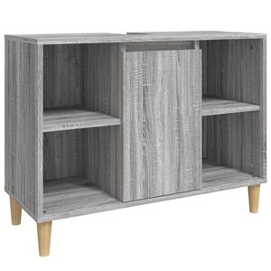 vidaXL Armario de lavabo madera contrachapada gris Sonoma 80x33x60 cm