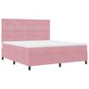 vidaXL Cama Box Spring LED con colch&oacute;n Rosa 180 x 200 cm tela