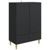 vidaXL Aparador con caj&oacute;n Negro 66 x 34,5 x 95 cm Madera de Ingenier&iacute;a