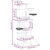 vidaXL Rascador para gatos con postes de sisal gris oscuro 191 cm
