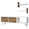 Homemania Mueble para TV Foxy blanco y nogal 120x30x40 cm