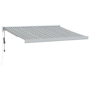 vidaXL Toldo retr&aacute;ctil aluminio y tela gris antracita y blanco 3x2,5 m