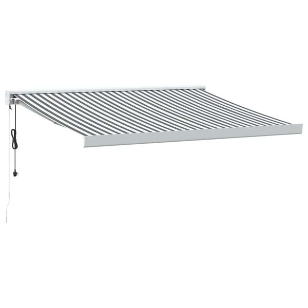 vidaXL Toldo retr&aacute;ctil aluminio y tela gris antracita y blanco 3x2,5 m