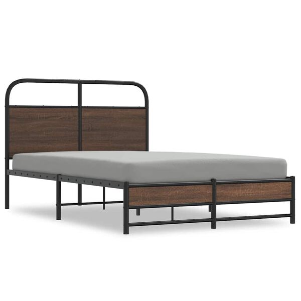 vidaXL Estructura de cama sin colch&oacute;n 140x190 cm madera marr&oacute;n roble