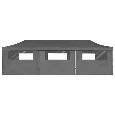 vidaXL Carpa plegable Pop-up con 8 paredes laterales 3x9 m gris
