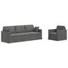 vidaXL Juego de Sof&aacute; 2 uds. Gris oscuro Terciopelo