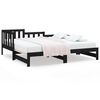 vidaXL Sof&aacute; cama extra&iacute;ble madera maciza de pino negro 2x(80x200) cm
