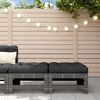 vidaXL Taburetes de jard&iacute;n con cojines 2 uds madera maciza pino gris