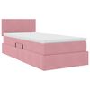 vidaXL Cama con almacenamiento con colch&oacute;n Rosa 90 x 200 cm Terciopelo