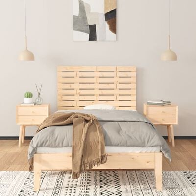 vidaXL Cabecero de cama de pared madera maciza de pino 81x3x63 cm