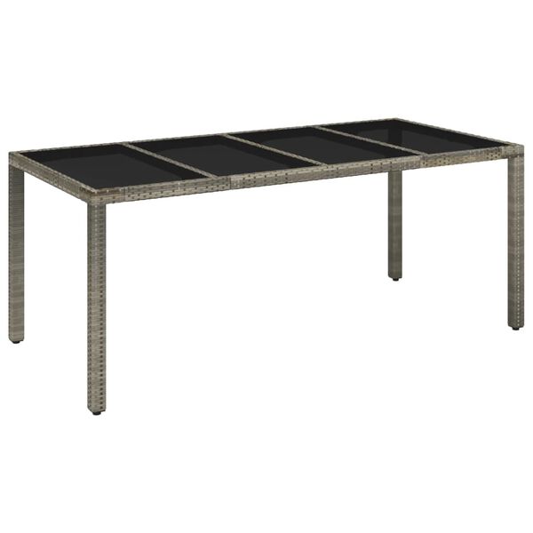 vidaXL Set comedor jard&iacute;n 9 pzas y cojines rat&aacute;n sint&eacute;tico gris