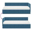 vidaXL Estructura de Cama Esquina con Colchón 2 pcs Azul Terciopelo