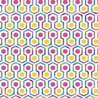 Noordwand Papel de pared Good Good Vibes Hexagon Pattern rosa amarillo